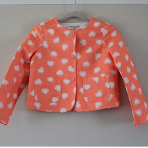 NWT Bonpoint Girl's Eden Jacket Neon‎ Pink Orange Heart Textured Cotton 12